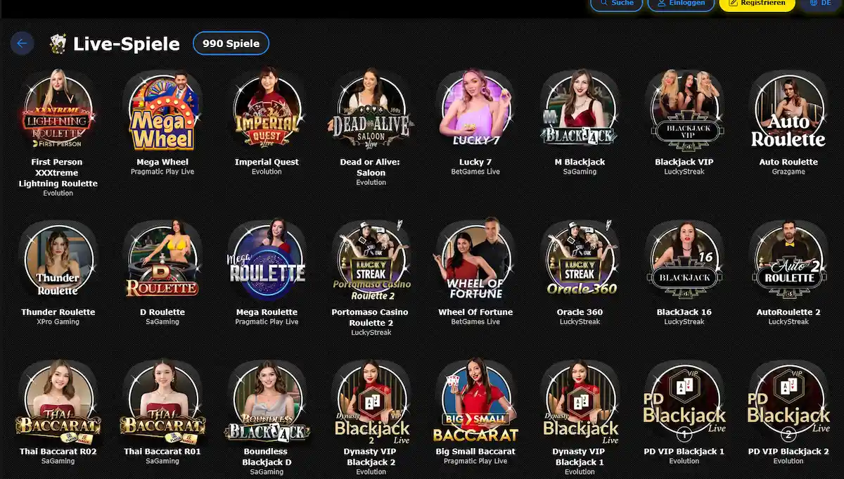 Live Casino Tische von 7gold mit Blackjack und Roulette in HD-Stream